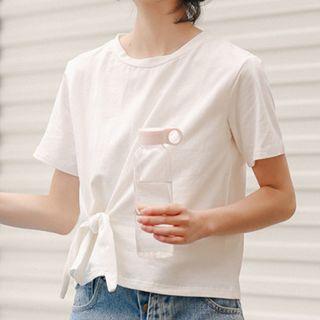 Short-sleeve Tie Front T-shirt
