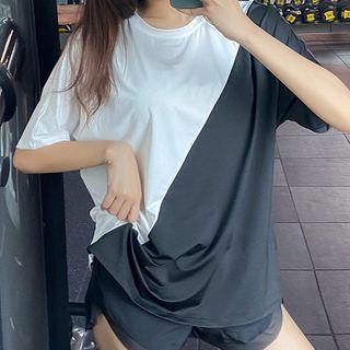 Short-sleeve Two Tone Sports T-shirt