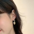 Heart Asymmetrical Dangle Earring 1 Pair - Gold - One Size