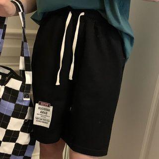 Drawstring-waist Wide Leg Sweatshorts