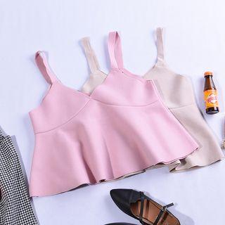 Ruffled Crop Cami Top Almond - One Size