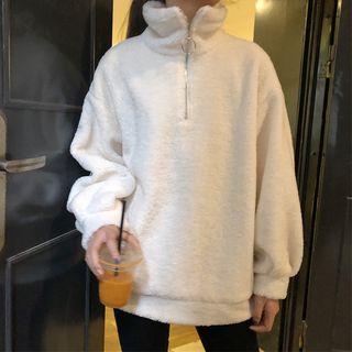 Faux-shearling Half Zip Pullover