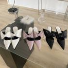 Pointed Bow Stiletto Mules