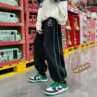 Striped Wide Leg Fleece Pants