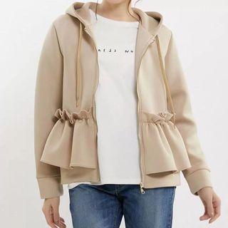 Ruffled Hooded Zip Jacket