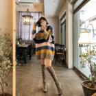 Boxy Turtle-neck Sweater Dress Gray - One Size