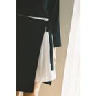 Wrap-front Pleat-detail Dress Black - One Size