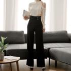 Set: Cold Shoulder Blouse + Dress Pants