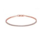 Simple Plated Rose Gold Geometric Cubic Zircon Bracelet Rose Gold - One Size