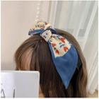 Floral Bow Silk Scarf Hair Band