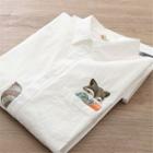 Long-sleeve Cartoon Squirrel Embroidered Shirt