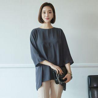 Pleated Chiffon-back Top
