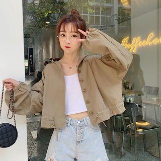 Loose-fit Hooded Crop Jacket