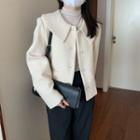 Tweed Button-up Jacket Jacket - Almond - One Size