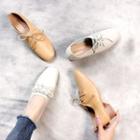 Genuine Leather Low-heel Lace-up Shoes