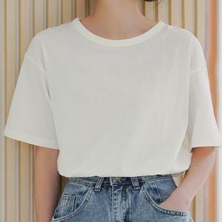 Twisted Back Short-sleeve Plain Top