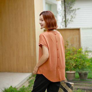Reglan-sleeve Button-back Top