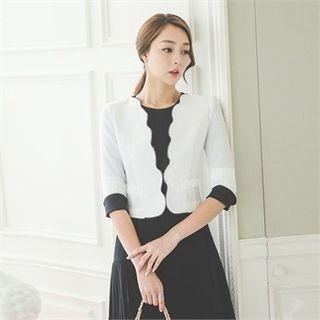Open-front Scallop-hem Jacket