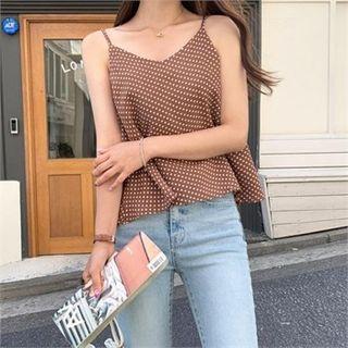 Polka-dot Camisole Top Brown - One Size