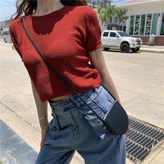 Short-sleeve Corset Knit Top