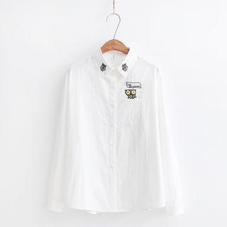 Owl Embroidery Shirt