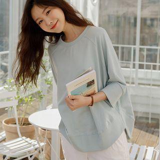 Raglan Round-hem Oversized T-shirt