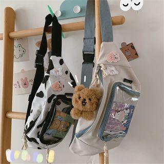 Milk Cow Print / Two-tone Belt  Bag