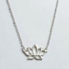 Lotus Pendant Sterling Silver Necklace Silver - One Size