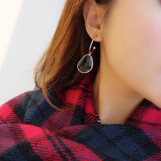 Non-matching Faux Pearl Disc Dangle Earring 1 Pair - Black & White - One Size