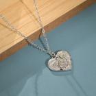 925 Sterling Silver Angel & Heart Pendant Necklace