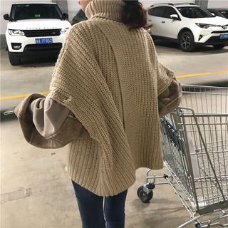Back-split Turtleneck Knit Sweater