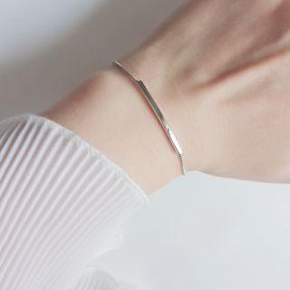 Bar Sterling Silver Bracelet Sl0008 - Silver - One Size