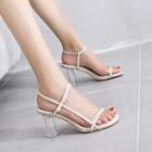 Open Toe Clear Cylinder Heel Sandals