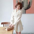 Tie-waist Flared Mini Coatdress