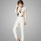 Set: T-shirt + Suspender Pants + Scarf