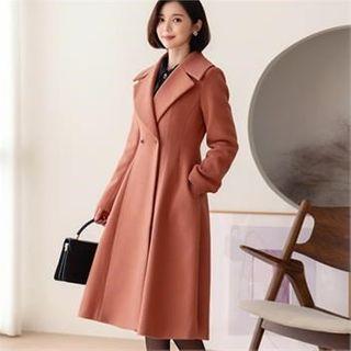 Jewel-buttoned A-line Coat