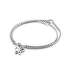 Fashion Simple Butterfly 316l Stainless Steel Double Bracelet Silver - One Size