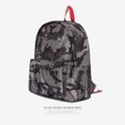 Lettering-strap Camo Backpack
