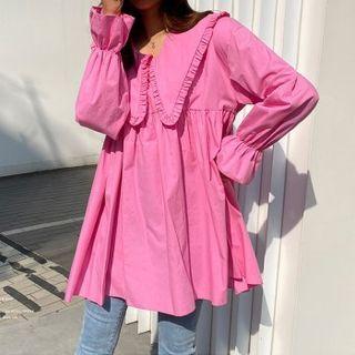 Frilled Collar A-line Blouse