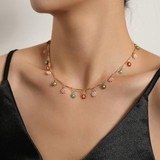 Flower Fringed Alloy Choker