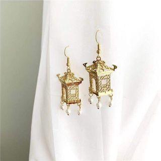 Retro Alloy Faux Pearl Dangle Earring