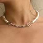 Faux Pearl Alloy Letter M Choker As Shown In Figure - One Size