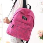 Lettering Canvas Backpack Rose Pink - One Size