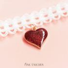 Alloy Heart Pendant Lace Choker White & Red - One Size