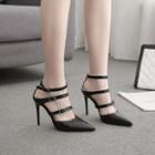 Strappy High-heel Pointed Sandals