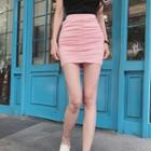 Ruched Mini Bodycon Skirt