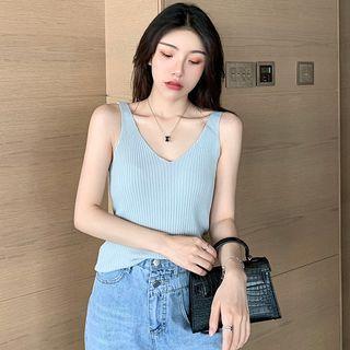 Knit Tank Top Light Gray - One Size