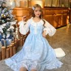 Skirt Lace Ruffle Medium Long Spaghetti-strap Dress