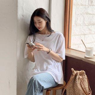 Plus Size Boatneck Plain T-shirt