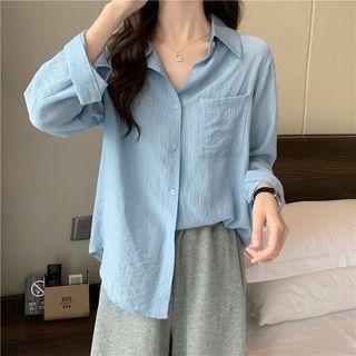 Oversized Pocket Long-sleeve Shirt